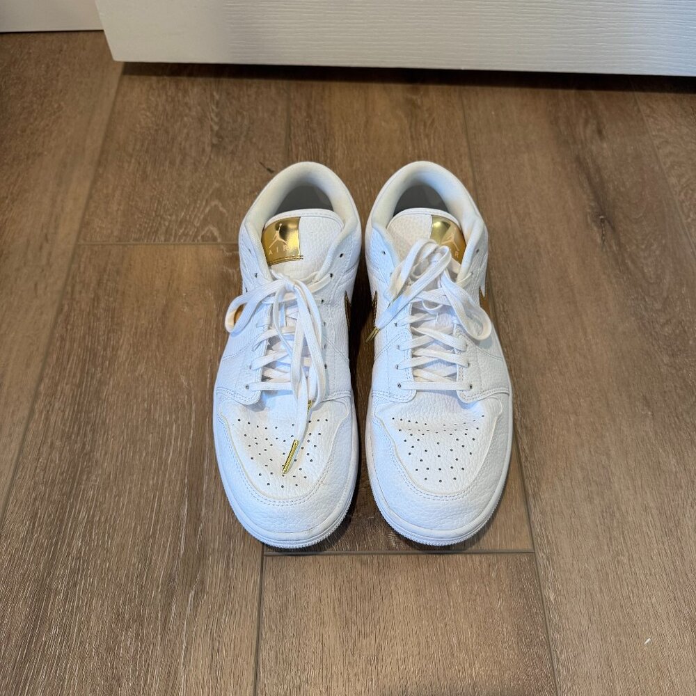 Nike Air Jordan- Women's- Size 11- White with Gold Accents